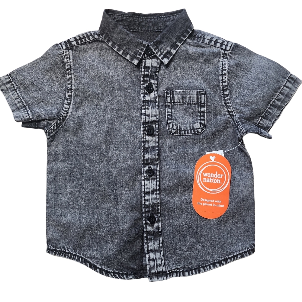 Wonder Nation Button Down Short NWT Sz 18 Months